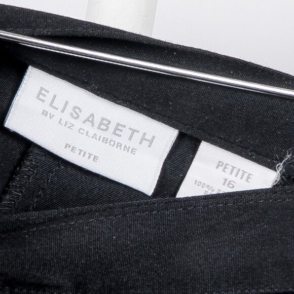 Elisabeth Liz Claiborne Dress Pants 16P Womens Black Polyester Career Casual - Picture 4 of 6